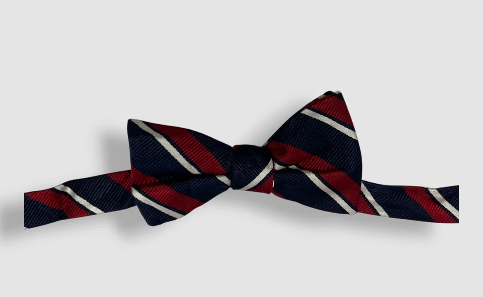 Tommy Hilfiger Men's Blue Stripe Pre-Tied Adjustable Bow Tie - Image 1 of 1