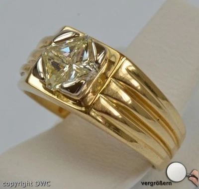 Ring in 14 Kt 585 er Gold Diamant mit Solitär Brillant Expertise Grösse 51 RAR! - Bild 1 von 4