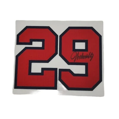 John Smoltz Signed Mini Jersey Numbers Atlanta Braves Red Blue 4.25" - Image 1 of 4