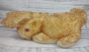 Vintage Dollcraft Easter Bunny Rabbit Plush Pink Eyes Laying stuffed animal toy - Picture 1 of 14