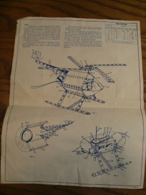 Gilbert Erector Plans - Helicopter, Radar Scanner and Aerial Ride - Vintage - Image 1 of 2