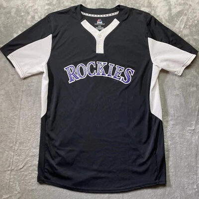 Camisa de béisbol Colorado Rockies #11 para hombre grande negra manga corta cuello Henley Foto 1 de 4