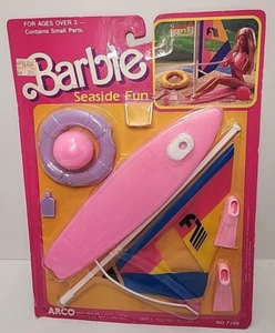 Vintage 80s Mattel Barbie Seaside Fun Wind Surf Sail Board Beach Playset #7340 - Picture 1 of 10