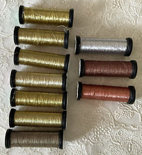 Needlepoint Kreinik Metallic Threads Lot of 10 Spools Assorted Colors Cords