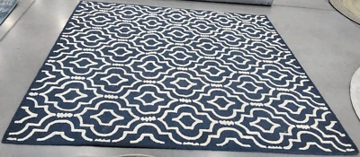 NAVY BLUE / IVORY 8' X 8' Back Stain Rug, Reduced Price 1172732614 CAM141G-8SQ - Image 1 of 4