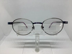 Vintage Euroline Exclusive KIWI Eyeglasses Silver Multi Color Oval Made in Italy - Picture 1 of 6