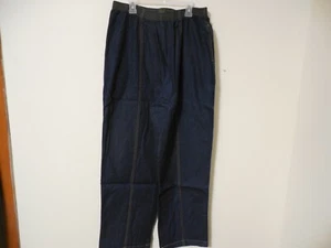 NWT Womens Petite Blue Denim Pants 18P Elastic Waist Flat Front 100% Cotton new - Picture 1 of 7