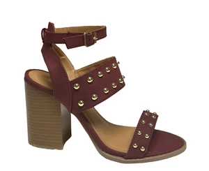 Qupid Brammer-30 Studded Women Chunky Heels - Picture 1 of 20