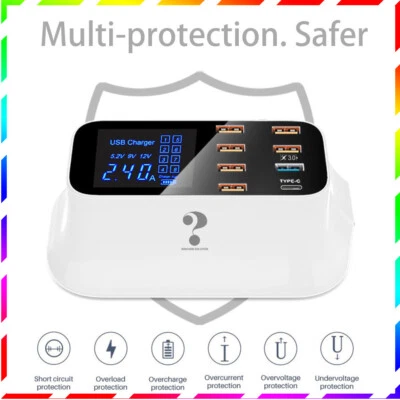 Cargador adaptador inteligente de carga multipuerto 6USB+1TPC+1QC3.0 cargador cargador de viaje Foto 1 de 4