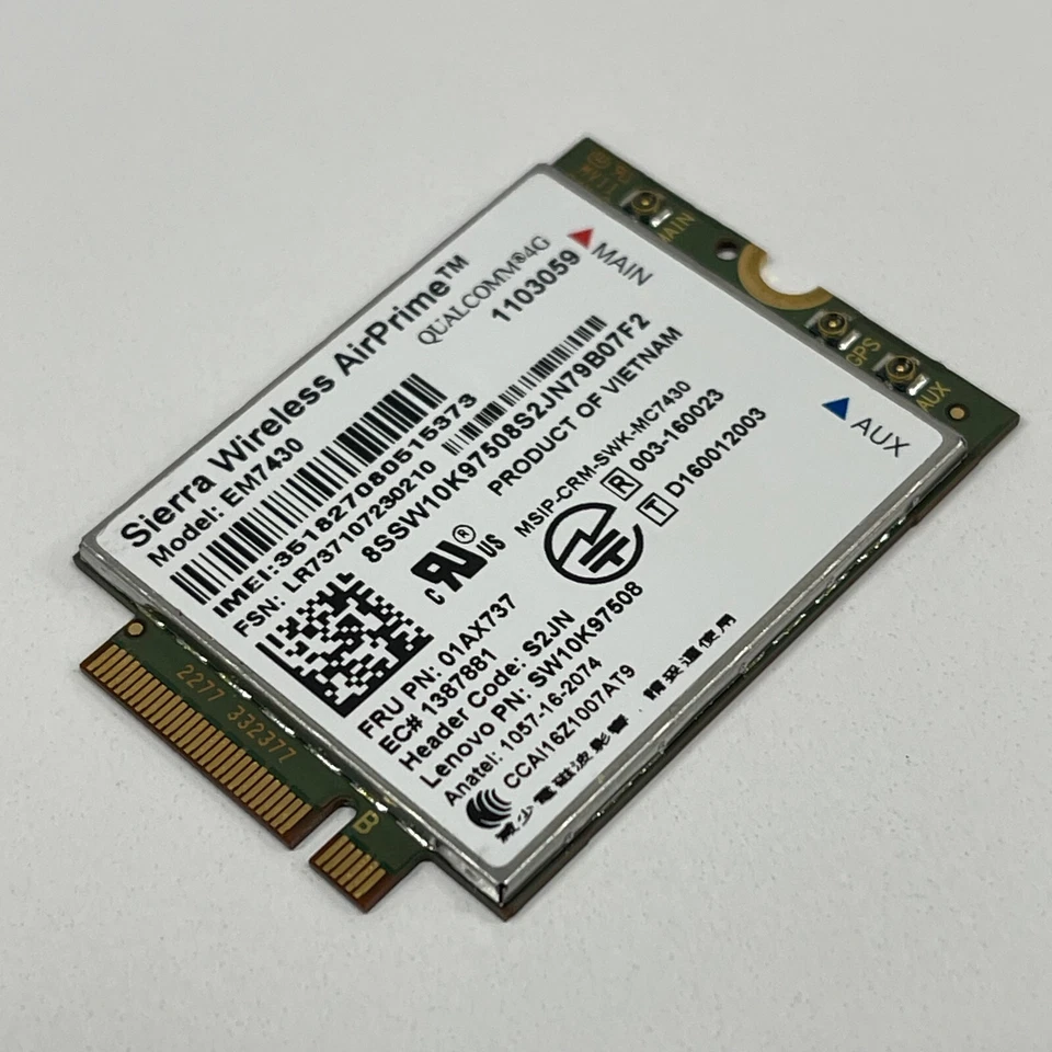 Genuine Sierra Wireless AirPrime EM7430 LTE/WCDMA 4G WLAN Wireless Card 01AX737 - image 1 of 4