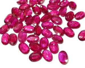 Natural Ruby Loose 5*3mm 5pc Dark Red Top Quality Oval Very Fine Colour Heated - Bild 1 von 5