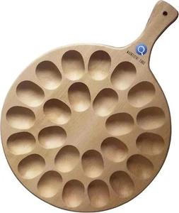 Reversible Wooden Deviled Egg Platter Serving Tray - 24 Holes - Picture 1 of 3