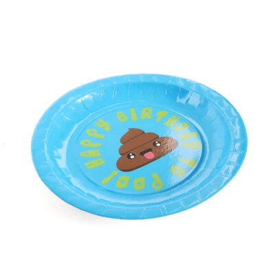 16 Large Emoji Poo Paper 9" Party Plates - Birthday Party Tableware Funny BBQ - Image 1 of 4