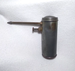 Bomba de dedo de metal vintage lata de aceite de engrasador eje recto - Imagen 1 de 9