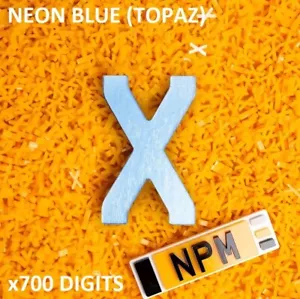 4D neonblau TOPAS abgerundet für Gel SCHILD Nummernschild Herstellung Ziffern 20er-Pack x700 - Bild 1 von 3