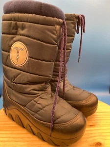 Moon Boot Winter Boot Women's Sz 7-8 Blue Fabric Insulated Lace-Up - Picture 1 of 10