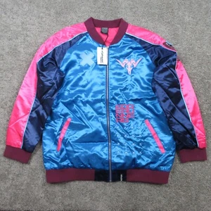 Cyberpunk Jacket Adult XL Blue Edgerunners Rebecca Satin Bomber Coat Anime NWT - Picture 1 of 15