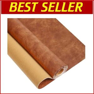 Luxurious Waterproof Faux Leather Fabric Roll - 10 Yards Light Brown Upholstery - Picture 1 of 11