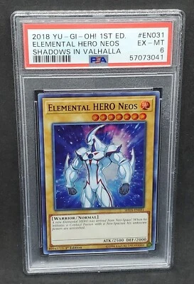 Yugioh PSA 6 EX-MT Elemental Hero Neos SHVA-EN031 Super Rare 1st Edition - Image 1 of 2