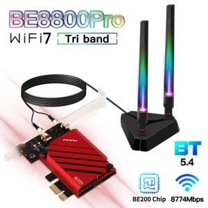 PCIe WiFi Card Intel BE200 WiFi 7 Tri-Band 802.11BE BT5.4 Network Adapter for PC - Picture 1 of 6