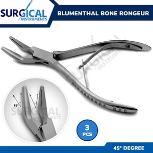 3 Pcs Of Blumenthal Bone Rongeur 45 Degree 4.5"  Dental Instruments German Grade - Picture 1 of 9
