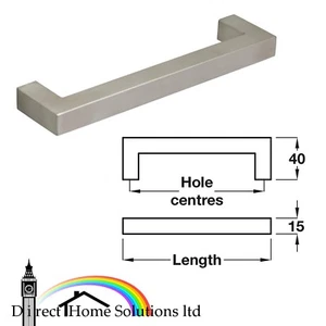 Hafele Hargrave D Pull Handle, Brushed Stainless Steel, 128-448mm Fixing Centers - Picture 1 of 6