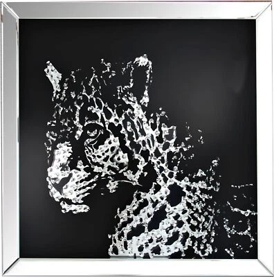 Dekospiegel Wandspiegel Hängespiegel mit leopardo Wanddeko Wandbild Glas Bild DE - Bild 1 von 4