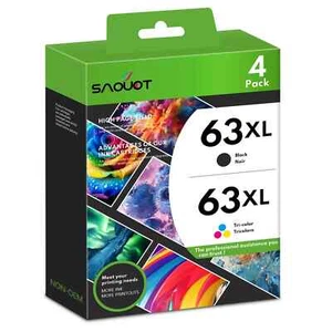 63XL Combo Color Ink Cartridge Replacement for HP Black OfficeJet 3830 3831 - Picture 1 of 6