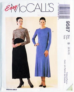 Sewing Pattern Dress 8 10 12 Rounded Neckline Shaped Waist Uncut McCall's 9587 - Picture 1 of 4