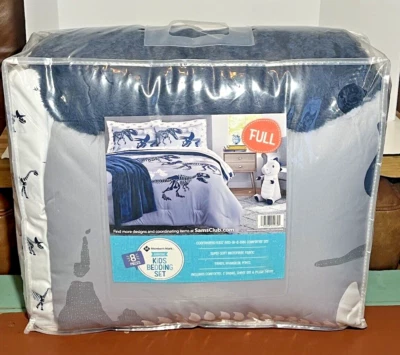 Member's Mark Kids 8 Piece Bed in a Bag with Plush Throw Set, Dino, Full - Image 1 of 3