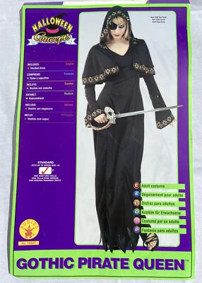 Rubie's Gothic Pirate Queen Witch Vampire  Hooded Dress Adult One Sz Up To Sz 12 - Image 1 of 4