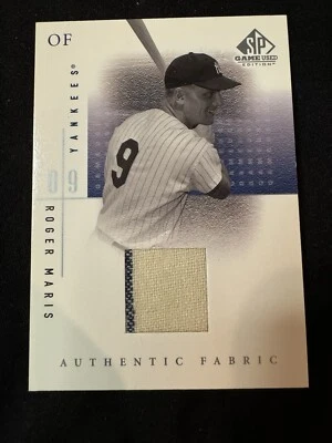 ROGER MARIS 2001 UPPER DECK SP GAME USED AUTHENTIC FABRIC JERSEY# RM Pinstripe - Image 1 of 2