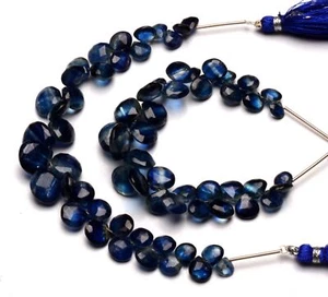 Natural Blue Kyanite 7 to 10 mm Size Heart Briolette 5.5" Strand - Picture 1 of 10