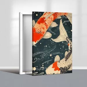 Japanese Koi Fish Canvas Wall Art Print - Picture 1 of 46