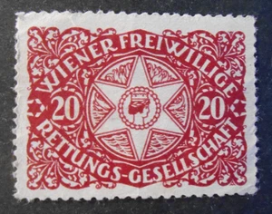 GERMANIA  AUSTRIA Vignette WIENER FREIWILLIGE RETTUNGS GESELLSCHAFT 20 MNH** - Picture 1 of 2
