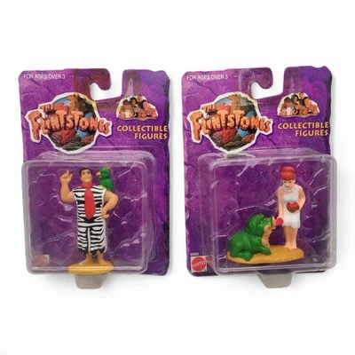 NUEVAS figuras coleccionables de la película Mattel Picapiedra 1993 de colección Wilma y Fred con mascotas Foto 1 de 4