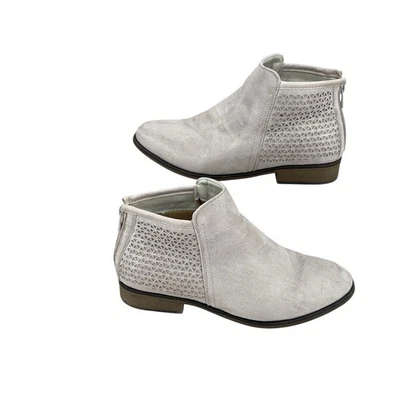 Botines de gamuza crema para mujer con cremallera trasera talla 40 Foto 1 de 4