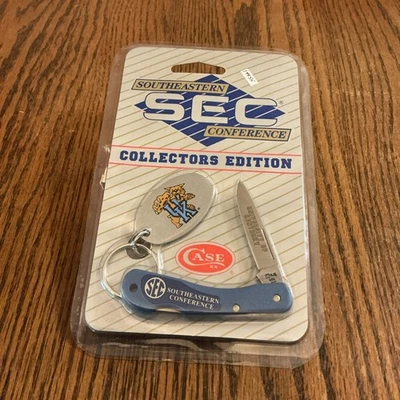 Juego de cuchillos/llaveros de conferencia SEC de la Universidad de Kentucky nuevo stock antiguo, estuche XX Foto 1 de 4