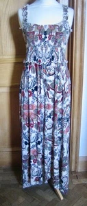 ME+EM Maxi Sundress Shirred Sleeveless Paisley Pattern Jersey - 12 - EUC - Picture 1 of 14