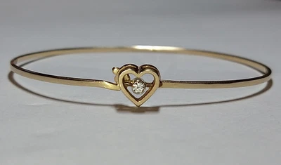 Brazalete brazalete de diamantes estrechos delicados de oro macizo de 14k 5,0 gramos Foto 1 de 4