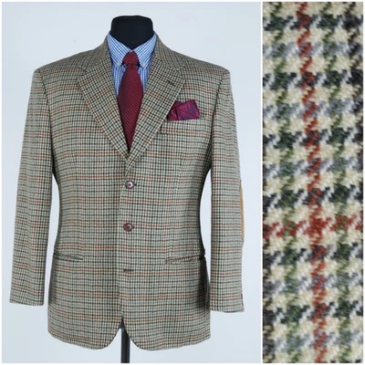 Mens Vintage Tweed Jacket 40S UK Size SISLEY Check Wool Sport Coat Blazer - Image 1 of 4