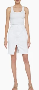 L’Agence Tylee Denim Mini Skirt 26 Blanc White Stretch Made In USA NEW - Picture 1 of 11