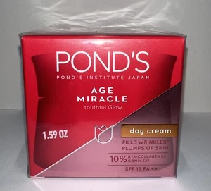 POND’S AGE MIRACLE. Youthful Glow Day Cream Plumps Up Skin - 1.59 OZ. Exp: 03/26 - Picture 1 of 6