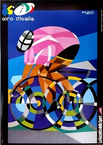 2002 * Poster Originale "86° Giro d'Italia, Il Rosa della Maglia - Ugo Nespolo" - Foto 1 di 7