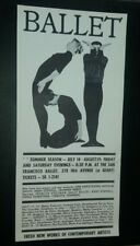 1961 SAN FRANCISCO BALLET mailer poster contemporary artists Christensen Herst +