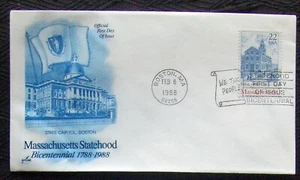 US FDC SC #2341 MASSACHUSETTS STATEHOOD 1988. - Picture 1 of 1