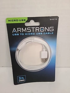 Armstrong Micro USB Fast Charge Cable 3 Feet For Samsung Galaxy J3 J7 Black New - Picture 1 of 2