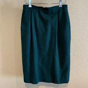 VTG Pendleton Pencil Skirt Womens Size 6 100% Virgin Wool Green Fully Lined - Picture 1 of 8
