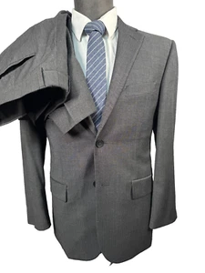 KENNETH COLE Hombres Gris CALCE CEÑIDO ELÁSTICO Lana 2 piezas Traje 38S Chaqueta 34x26 Pantalón - Imagen 1 de 13