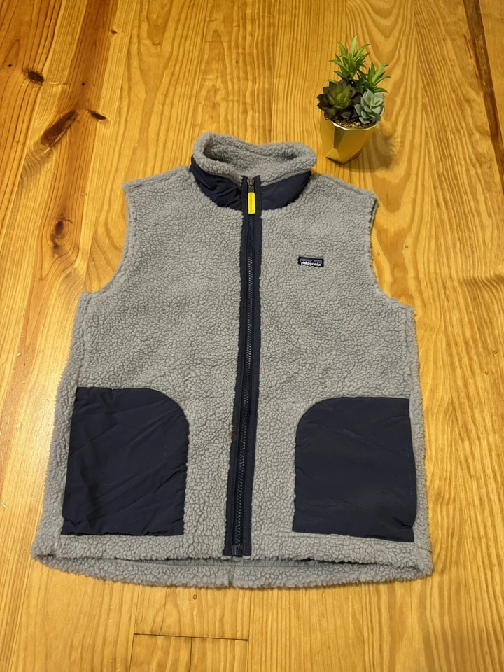 Patagonia Kids Retro-X Fleece Size XL 14 Gray Navy Blue STY65619 Polyester - Image 1 of 4